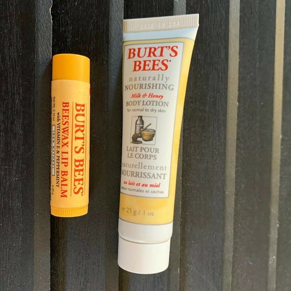 New Burt’s Bees Milk Honey Body Lotion 1 Oz New And Lip Balm Set - Picture 1 of 1